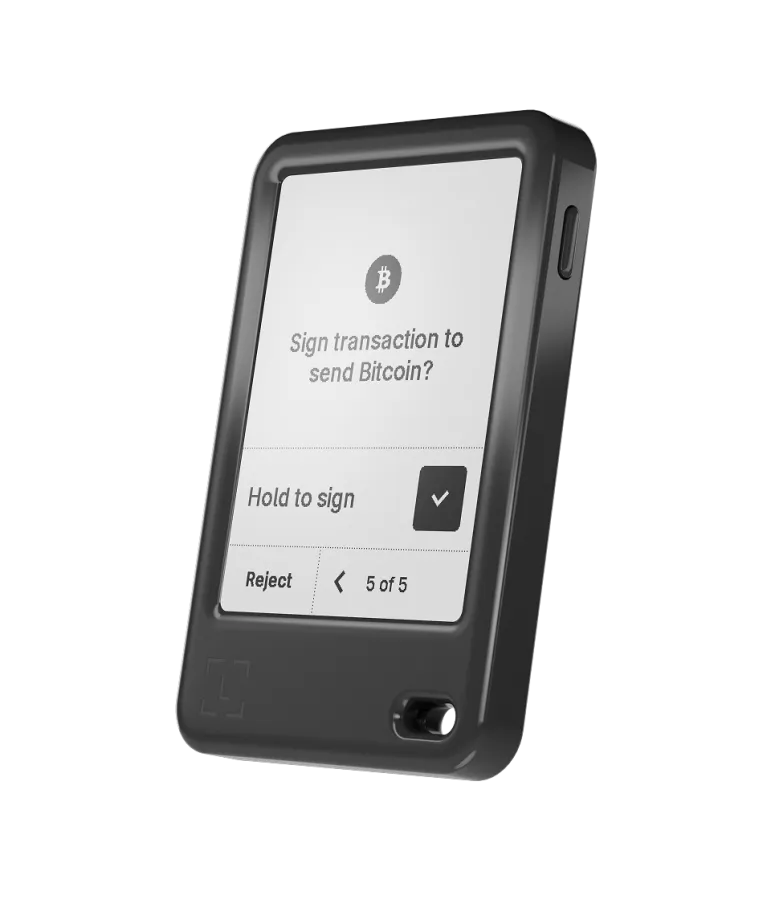 Ledger Nano Gen5 hardware wallet in Jet Black, the newest generation of the Nano line with a larger colour display