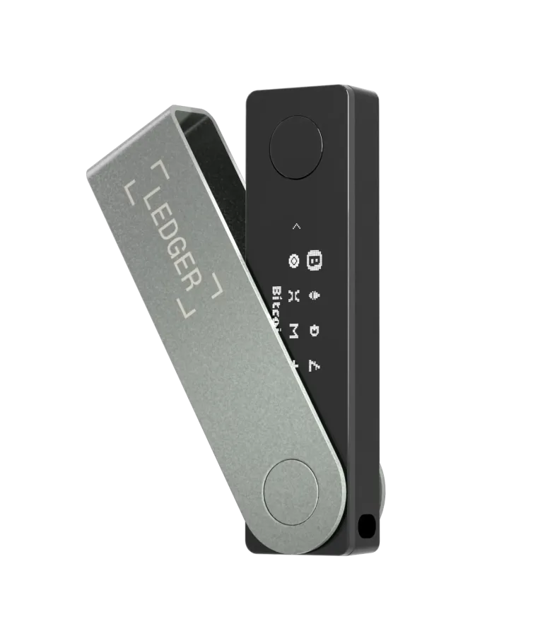 Ledger Nano X hardware wallet in Onyx Black, the Bluetooth-enabled model in Ledger's Nano range